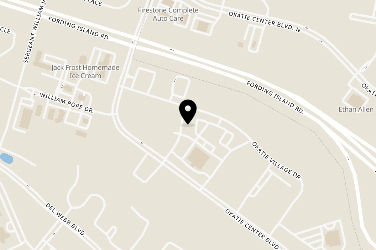 Map showing the location of Basil & Bourbon on 198 Okatie Village Dr #105 in Okatie